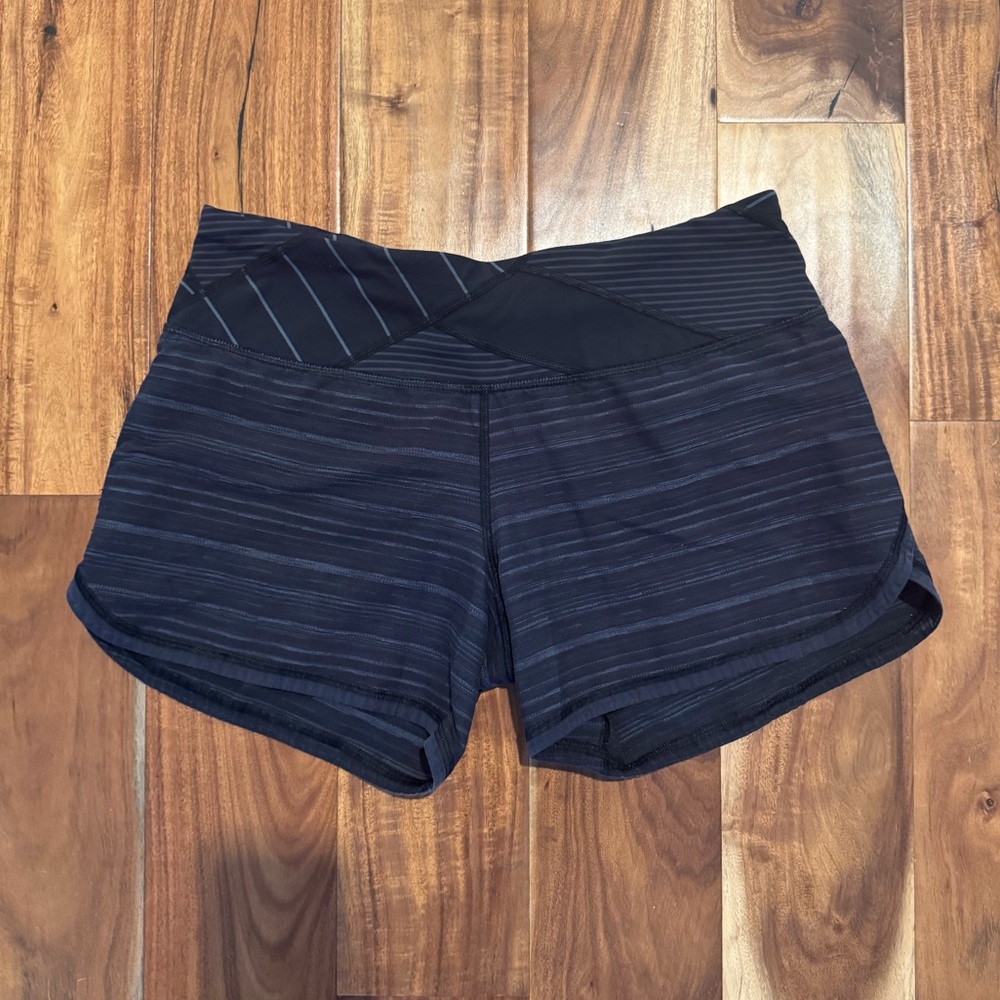 lululemon Women's Black Striped Low-Waisted Shorts